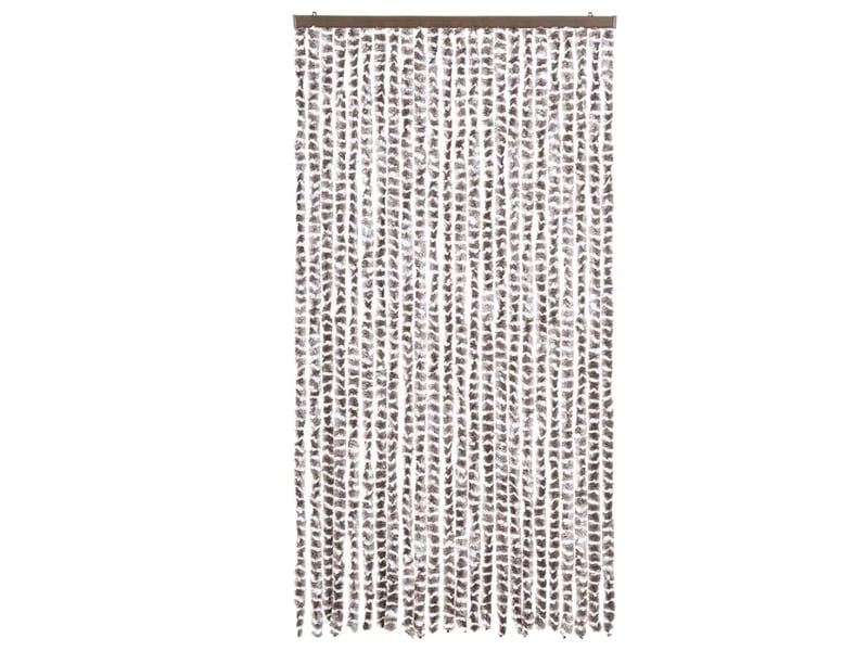  Rideau anti-mouches, moustiquaire taupe et blanc 100x230 cm chenille cf43580  - Conforama C