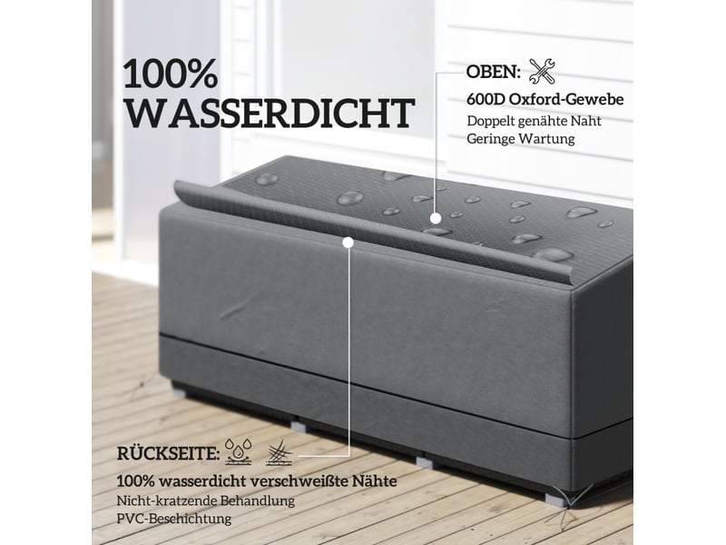  Housse de protection mobilier de jardin 190,5 x 72 x 76 cm – gris clair – imperméable et anti-uv  - Conforama E