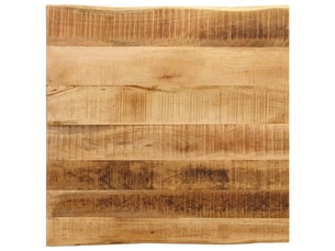 Dessus de table, plateau de table bord vivant 60x60x2,5 cm bois de manguier brut cf34300