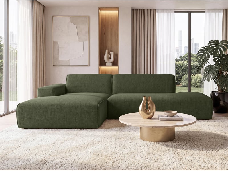  Canapé d'angle moderne didim duo, 288 cm, vert, en velours g Didim Duo - Conforama C