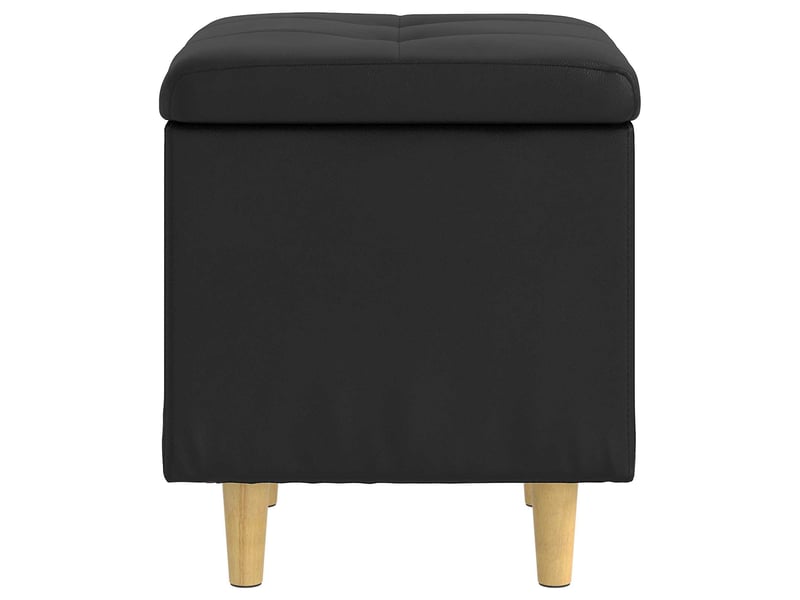  Ottoman, repose pied salon avec rangement noir 40x40x45 cm simili cuir  - Conforama E