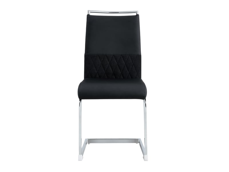  Lot de 6 chaises de salle à manger modernes 42x45 cm dossier haut polyuréthane métal noir  - Conforama A