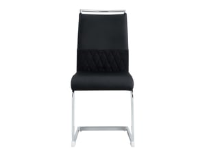 Lot de 6 chaises de salle à manger modernes 42x45 cm dossier haut polyuréthane métal noir