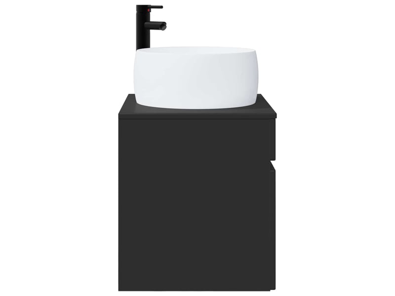  Meuble de lavabo mural, rangement salle de bain noir 49x44.5x66 cm bois d'ingénierie  - Conforama C