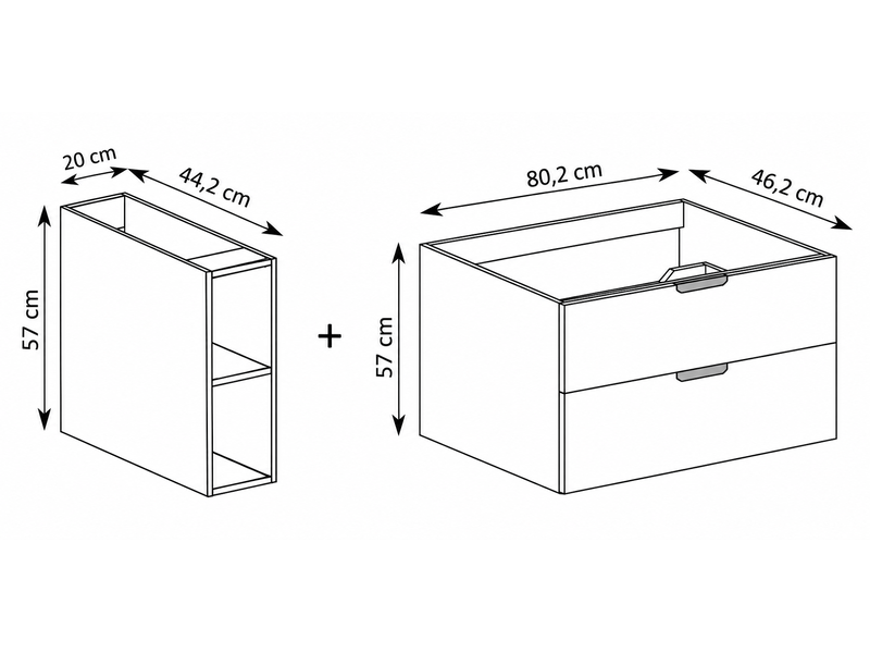  Meuble sous vasque suspendu avec étagère luna effet chêne hikora 100 cm  - Conforama C