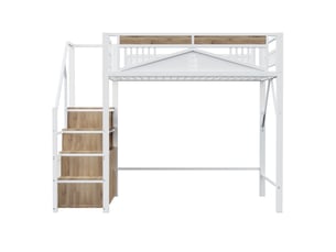 Lit mezzanine 140x200 cm MAISONORA   coloris blanc