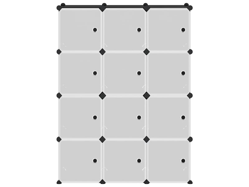  Cubes de rangement 12 pcs avec portes noir pp shl3262  - Conforama E