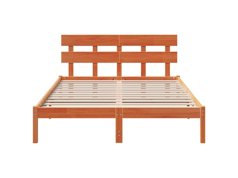  Lit double- lit adulte -  cadre de lit marron 160 x 200 cm bois de pin massif  - Conforama B
