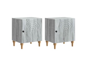 Table de chevet - cabinet de chevet - table de nuit 2 pc sonoma gris 43 x 34,5 x 50 cm