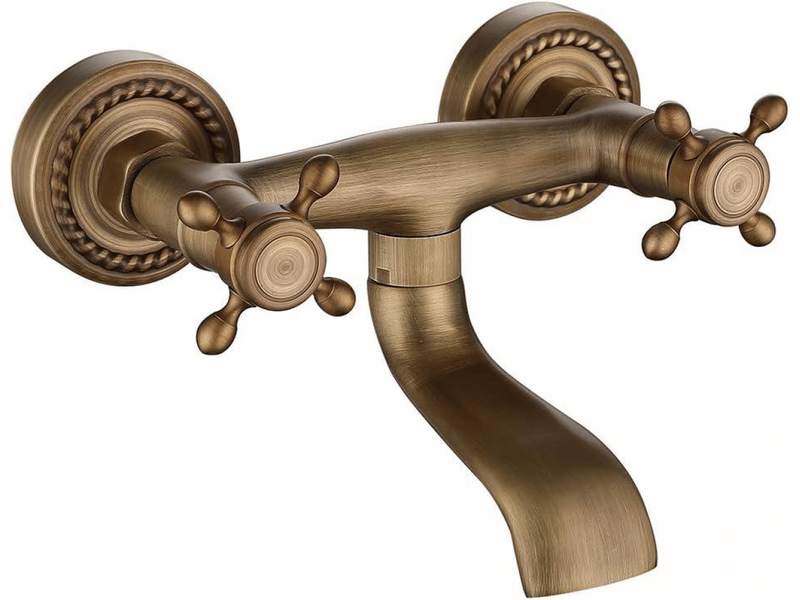  Robinet mural salle de bain vintage, robinet mural de lavabo salle de bain laiton  - Conforama A