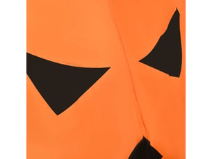 Décoration de jardin gonflable avec chat animé et éclairage led pour halloween en polyester orange
