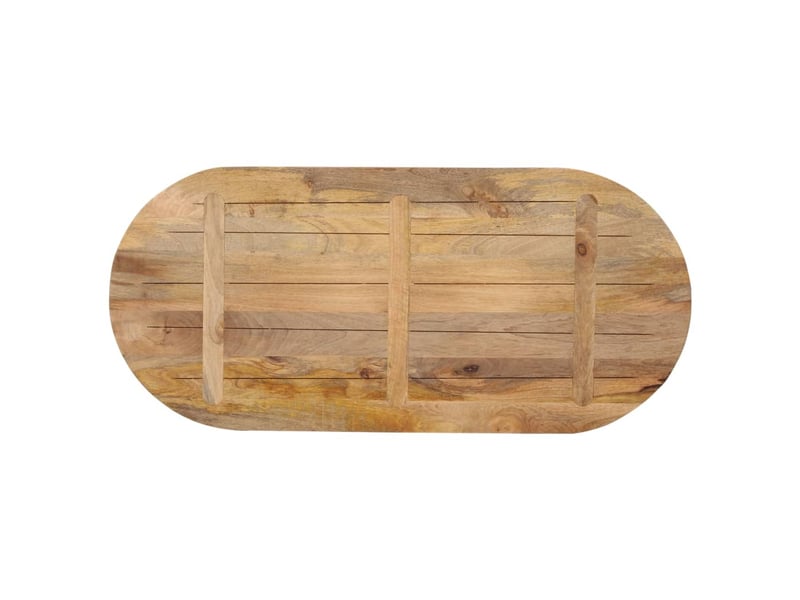  Dessus de table, plateau de table 110x50x3,8 cm ovale bois massif de manguier  - Conforama E