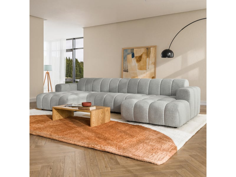 Canapé d'angle aenis, tkanina strukturalna gris clair - Conforama B