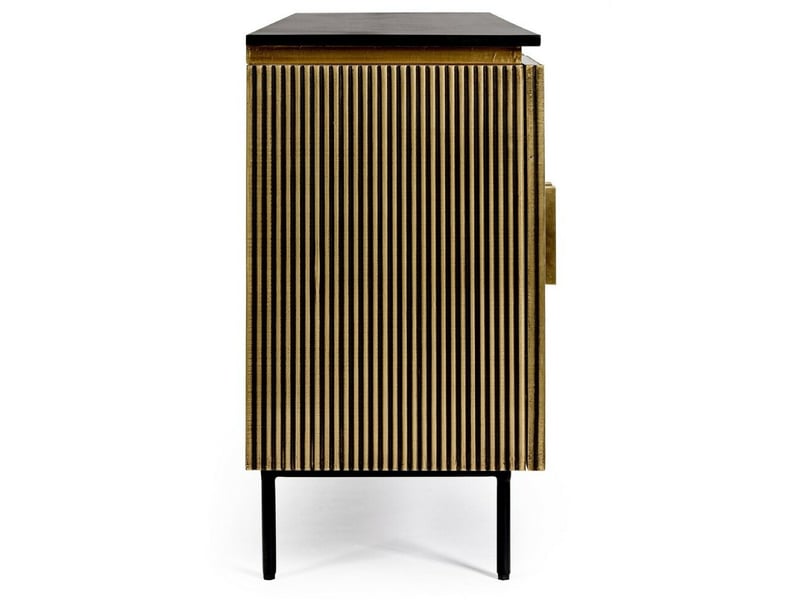 Buffet moderne doré et noir 4 portes 160 cm dorado - Conforama W