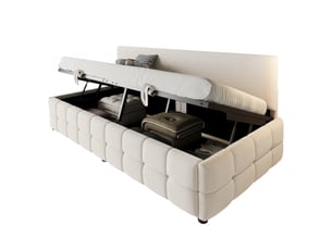 Lit simple 90x200 cm PHOEBE CAT coloris beige