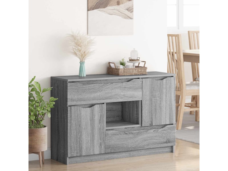  Buffet - bahut - meuble de rangement gris sonoma 100 x 30 x 65,6 bois d'ingénierie  - Conforama D