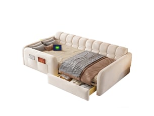 Lit simple 90x200 cm <strong></strong>  <strong>OPULERANE TRADING LTD</strong> coloris beige