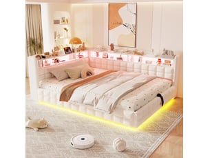 Lit coffre 140x200 cm HAUSS SPOLE coloris beige