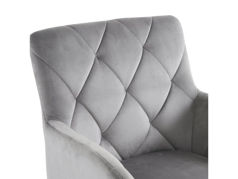  Lot de 4 chaises de salle à manger,avec pieds métal,velours,gris clair  - Conforama E