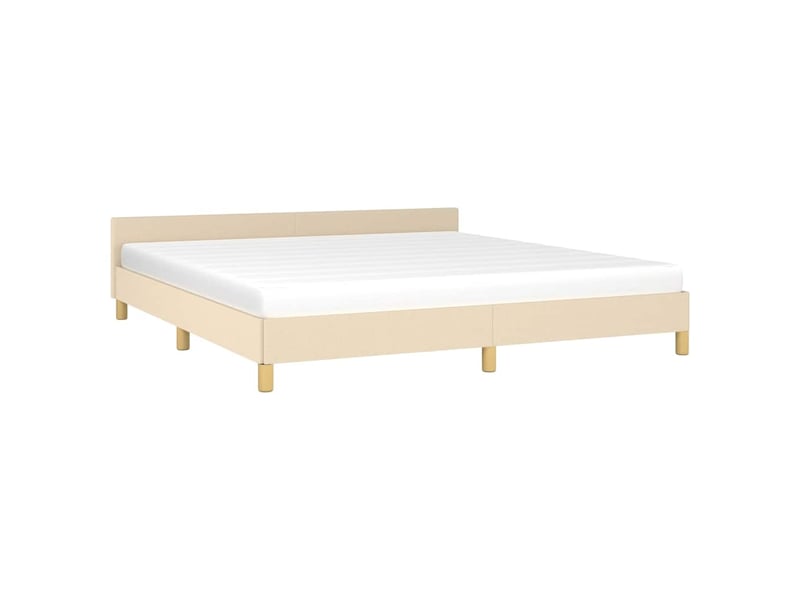  Lit double- lit adulte -  cadre de lit sans matelas crème 180x200 cm tissu  - Conforama B