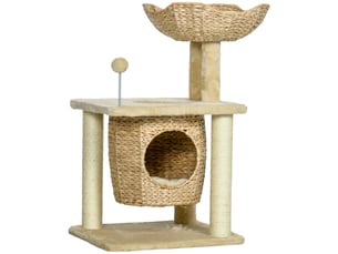 74 cm avec niche, plateforme et griffoirs beige chicfurn