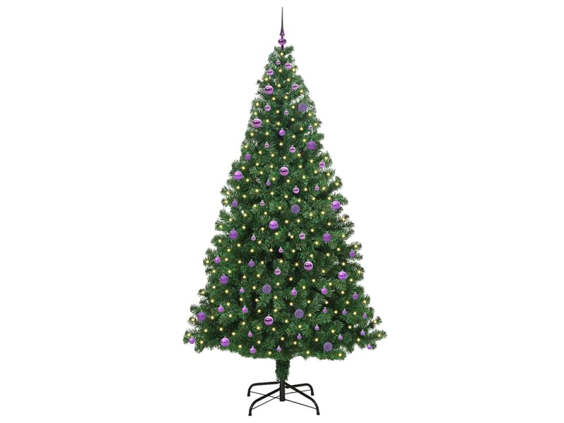  Sapin de noël - arbre de noël artificiel vert 240 cm pvc, acier et plastique  - Conforama C