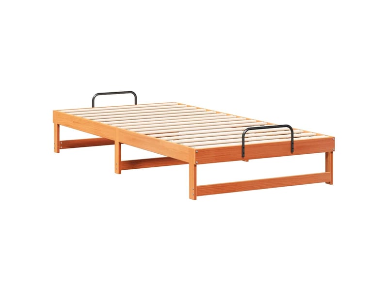  Lit simple- lit adulte -  cadre de lit marron 100 x 200 cm pin massif  - Conforama C