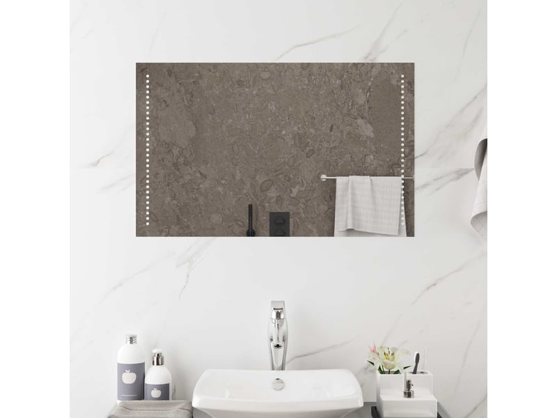  Miroir de salle de bain, miroir de toilette led transparent 80 x 50 cm verre trempé cf62614  - Conforama B
