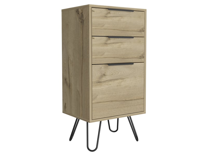  Commode augusta de 45 cm avec 3 tiroirs, chêne sable  - Conforama A