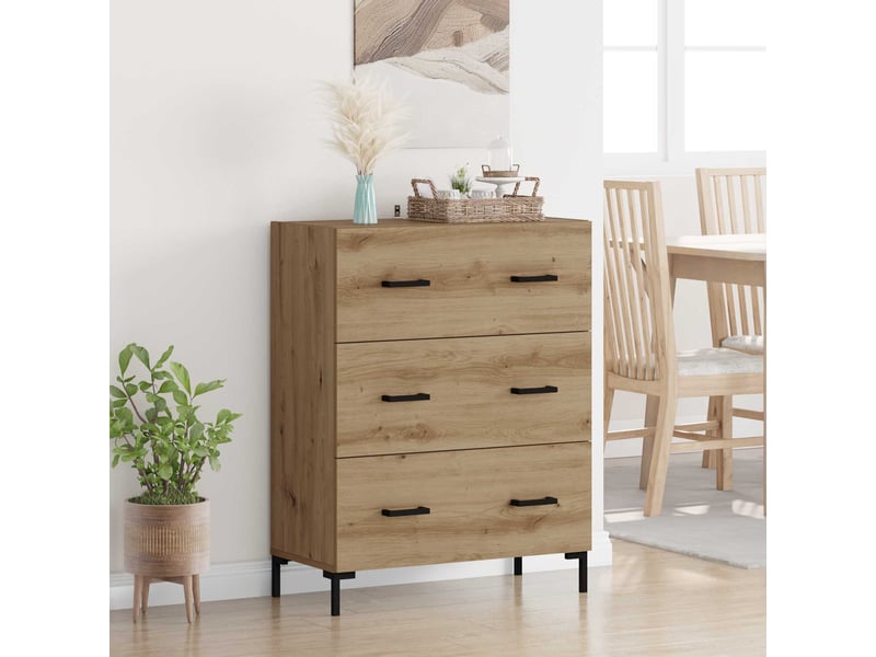 Buffet - bahut - meuble de rangement chêne artisanal 69,5 x 34 x 90 cm - Conforama B