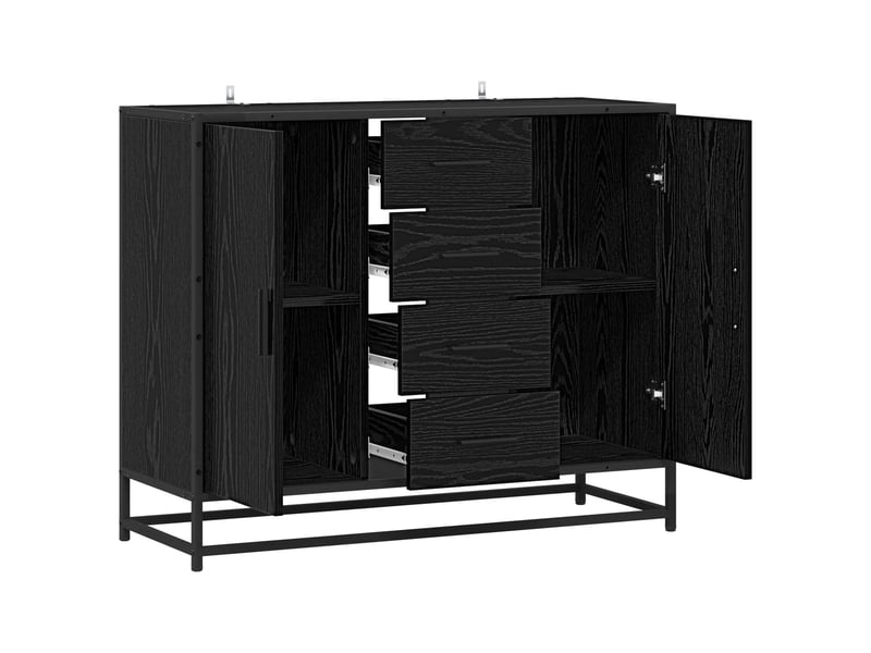  Buffet - bahut - meuble de rangement chêne noir 92 x 35 x 76 cm bois d'ingénierie  - Conforama D