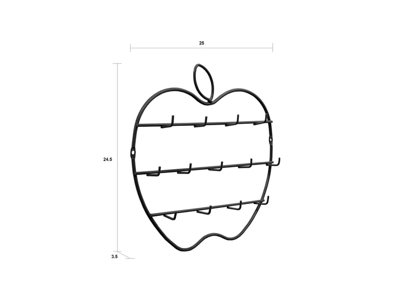  Porte-clés mural en métal avec 13 crochets - modèle apple  - Conforama D