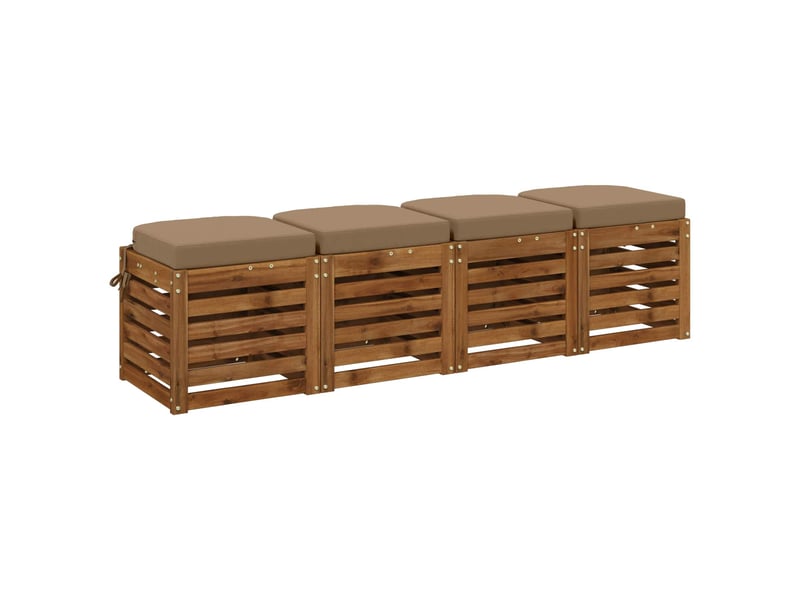 Lot de 4 coussins de siège, coussins d'assise soest 100 % polyester taupe cf60805 - Conforama C