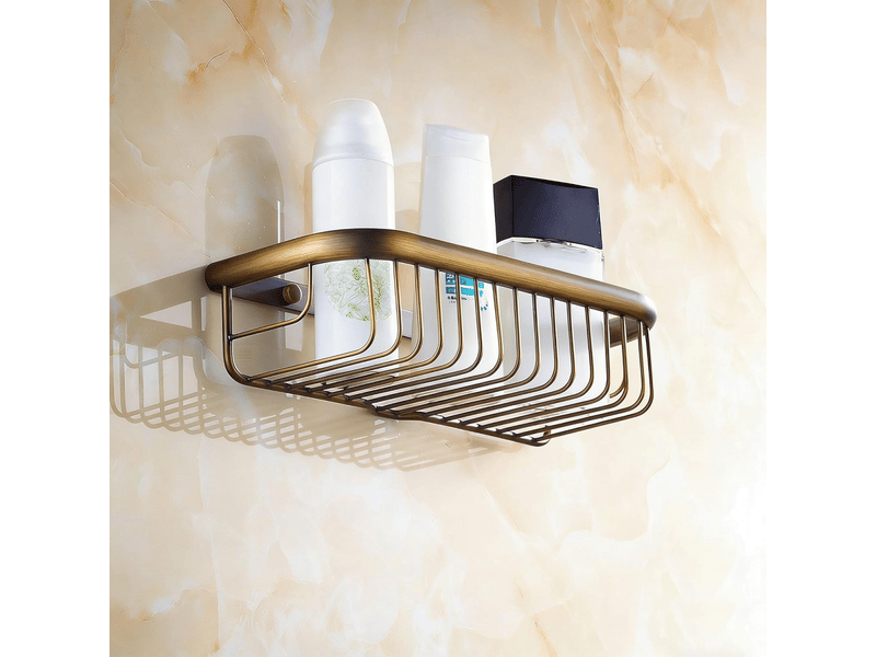  30cm,panier de douche rangement mural pour salle de bain, en laiton  - Conforama E