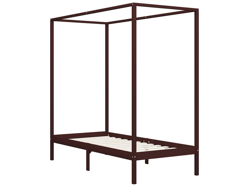  Lit simple- lit adulte -  cadre de lit à baldaquin sans matelas bois massif 100x200 cm  - Conforama A