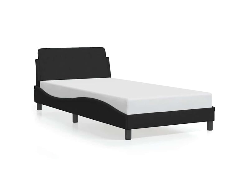  Lit simple- lit adulte -  cadre de lit dover noir 100x200 cm velours  - Conforama A
