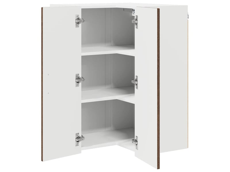  Meuble mural de cuisine, armoire d'angle cuisine lucca chêne brun 57x57x80cm  - Conforama E
