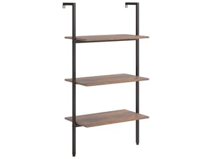 Étagère de rangement, étagère inclinée à 3 niveaux marron foncé et noir 64x35x120,5cm