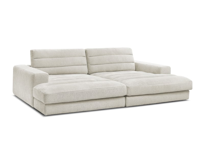  Bobochic canapé droit fixe 4 places sierra assise profonde tissu texturé beige SIERRA - Conforama A