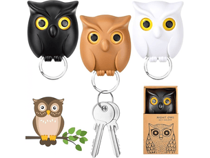 3 pièces porte-clés mural adhésif tableau à clés pour montage créative magnétique key holder avec design yeux ouverts et fermés, noir