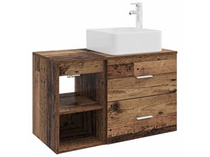 Ensemble de mobilier de salle de bain 2 pcs bois ancien shl3001