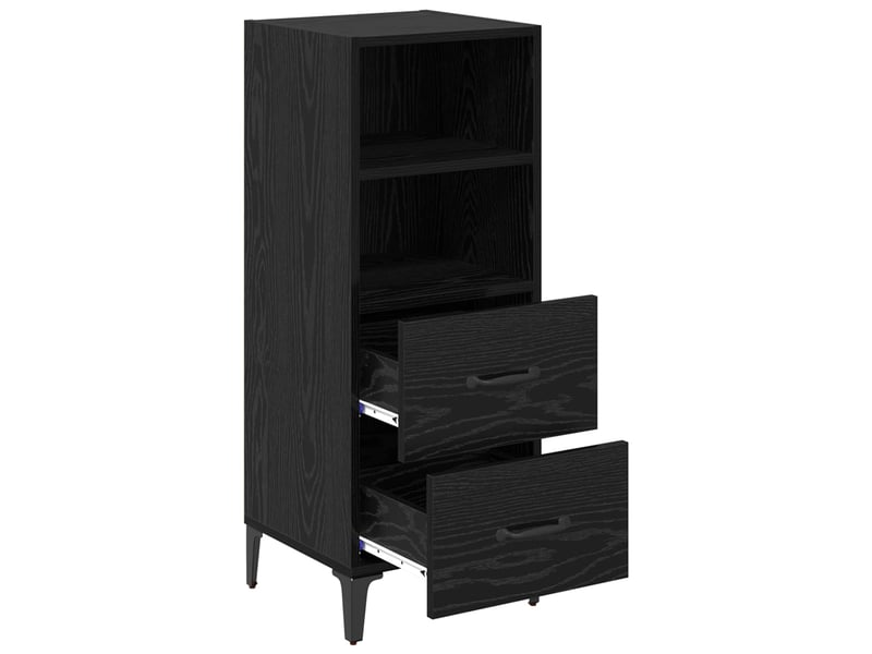 Buffet - bahut - meuble de rangement chêne noir 34 x 34,5 x 90 cm bois d'ingénierie - Conforama E