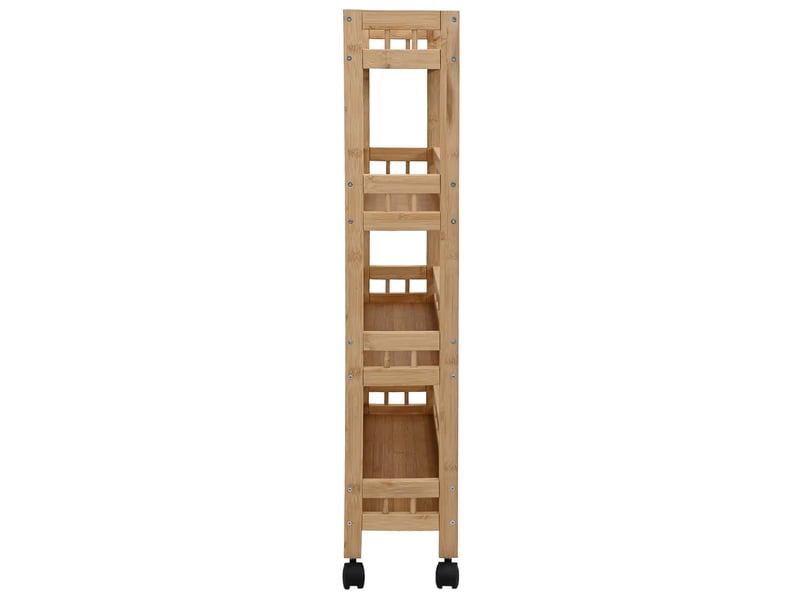  Desserte de cuisine, chariot de rangement avec roues naturel 60x18x97 cm bambou  - Conforama E