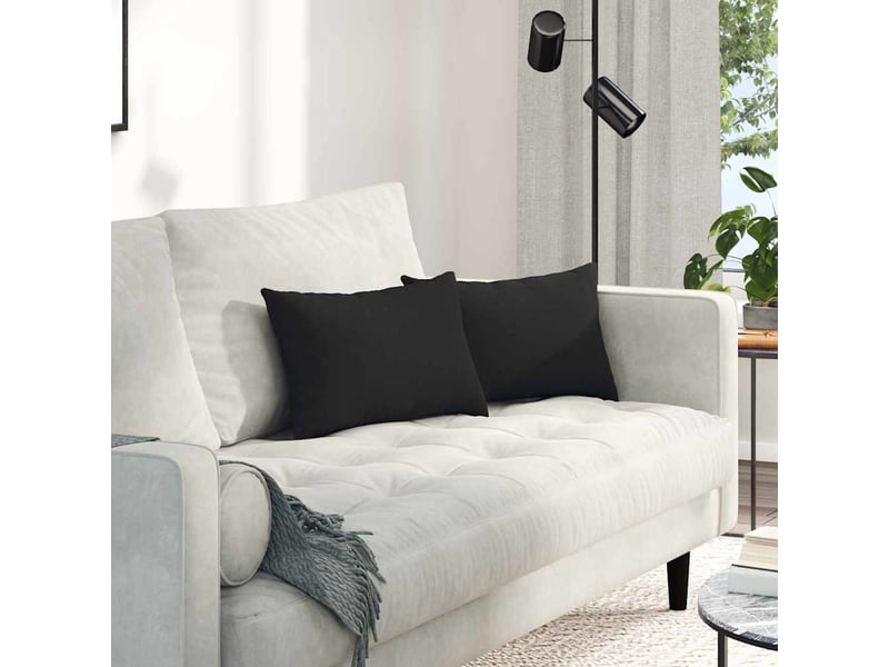 Lot de 2 coussins de canapé, coussins décoratifs tissu noir 50 x 30 cm cf58914 - Conforama B