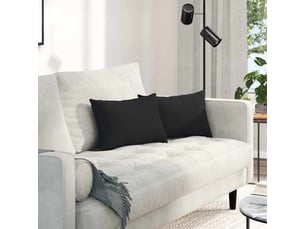 Lot de 2 coussins de canapé, coussins décoratifs tissu noir 50 x 30 cm cf58914