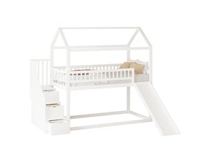 Lit mezzanine 90x200 cm BEAOK   coloris blanc