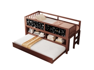 Lit gigogne 90x200 cm OKWISH coloris marron
