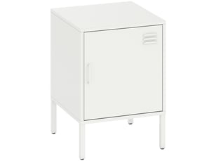 Table de chevet,40x40x56 cm,avec étagère réglable,acier,blanc