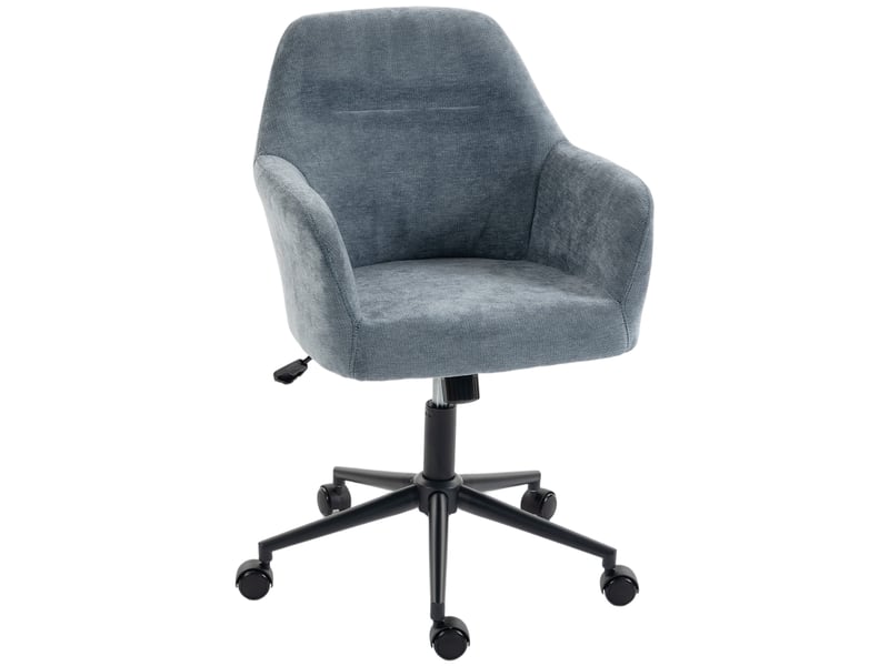  Chaise bureau ergonomique, fauteuil de bureau en chenille avec hauteur réglable, fonction bascule, bleu  - Conforama B