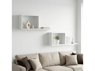 Lot de 2 étagères flottantes, étagères murales blanc 80 x 15 x 30 cm cf42824
